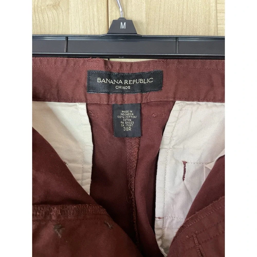 Banana Republic Chinos Flat Front Button Fly Men's 38/31 Brown Casual Preppy